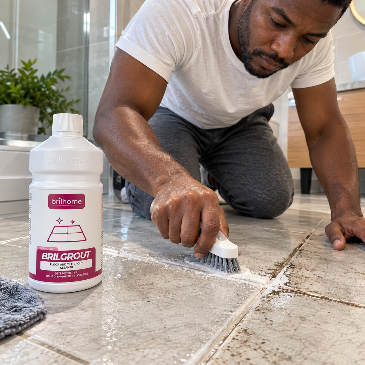 BRILGROUT pour nettoyer les joints de carrelage noircis