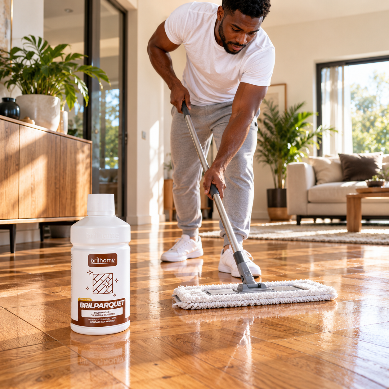 BRILPARQUET pour nettoyer et faire briller un parquet